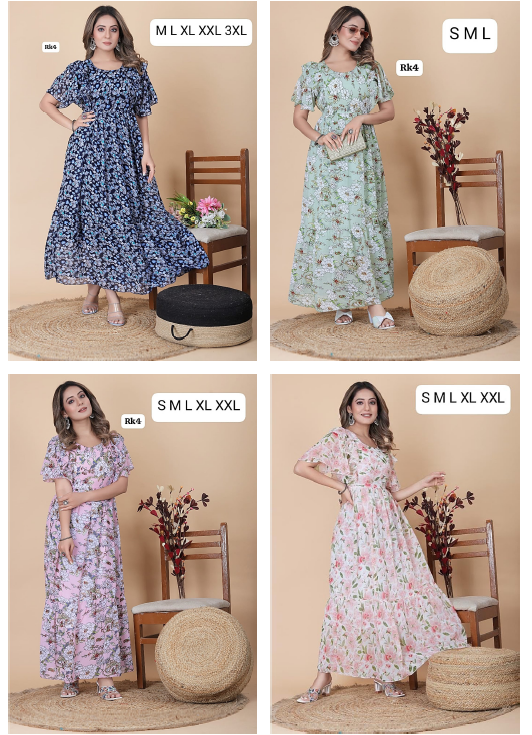 Design 161124 Ruc Georgette One Piece Exporter Gujarat