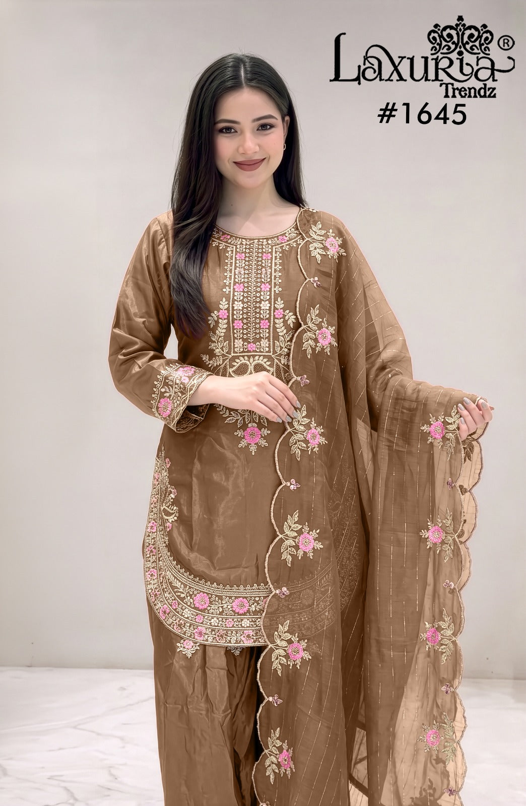 Design 1645 Laxuria Trendz Silk Pakistani Readymade Suits Supplier India