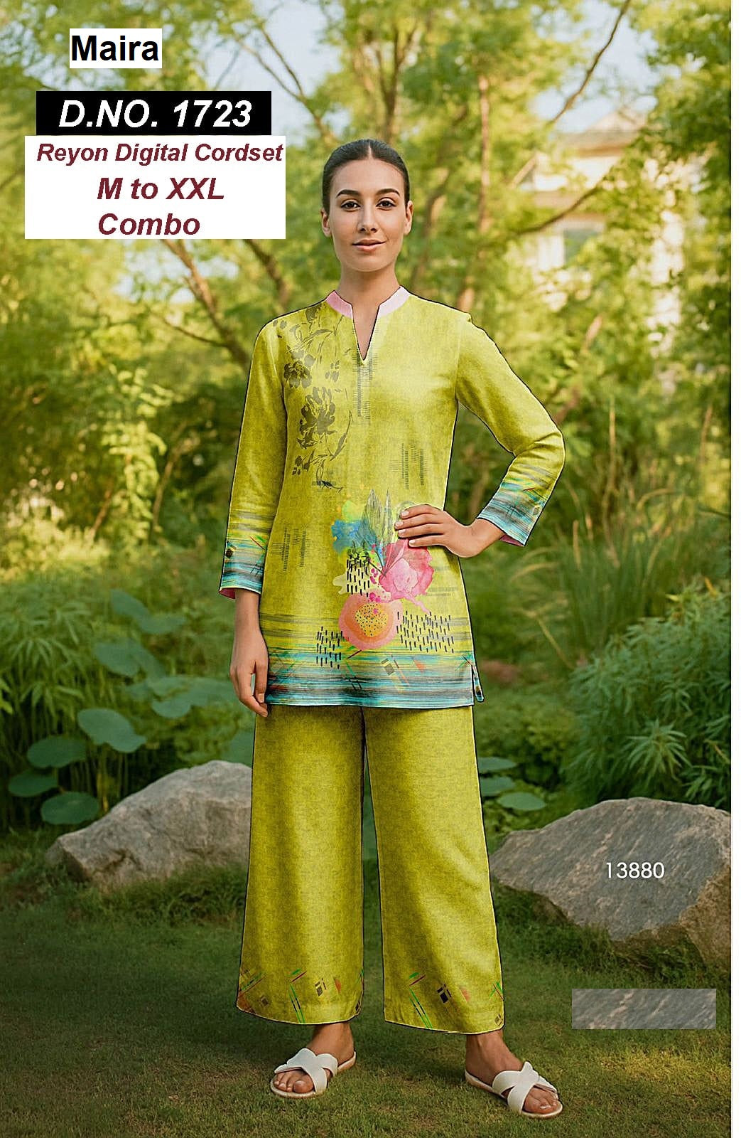 Design 1723-1728 Maira Rayon Co Ord Set Exporter Gujarat