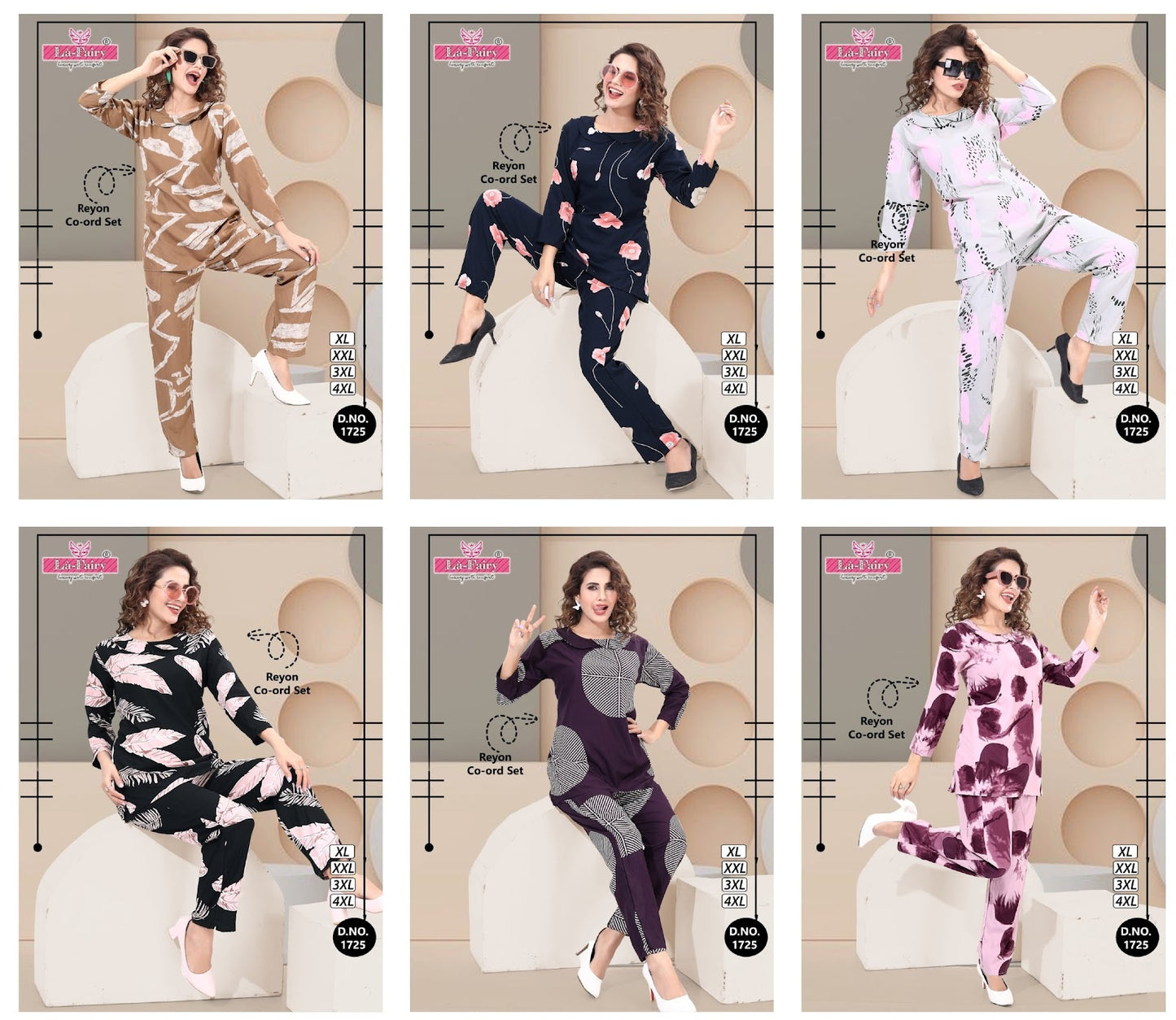 Design 1725 La Fairy Rayon 22Kg Co Ord Set Supplier India