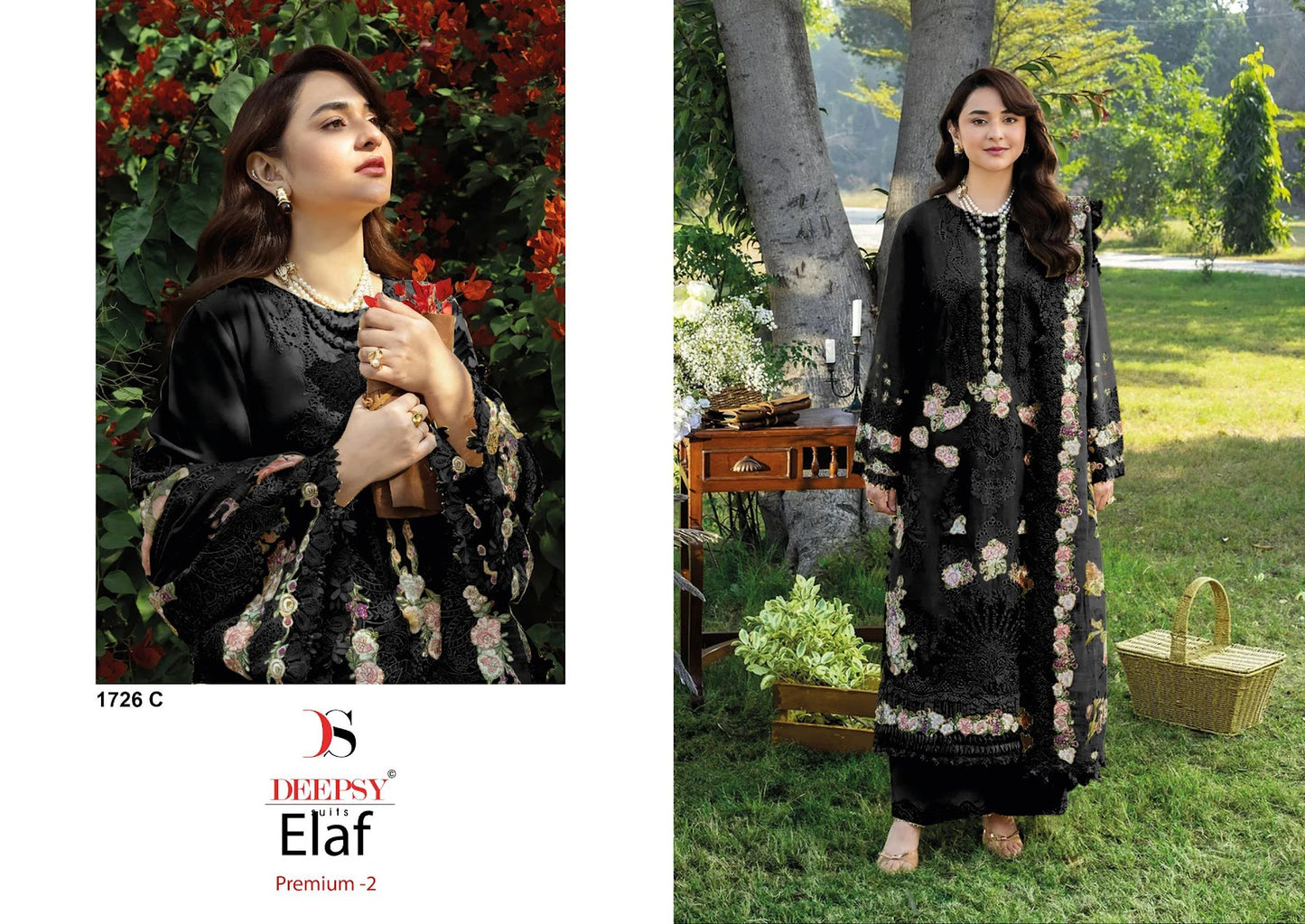 Design 1726 Elaf Premium 2 Deepsy Pure Cotton Pakistani Patch Work Suits Manufacturer India