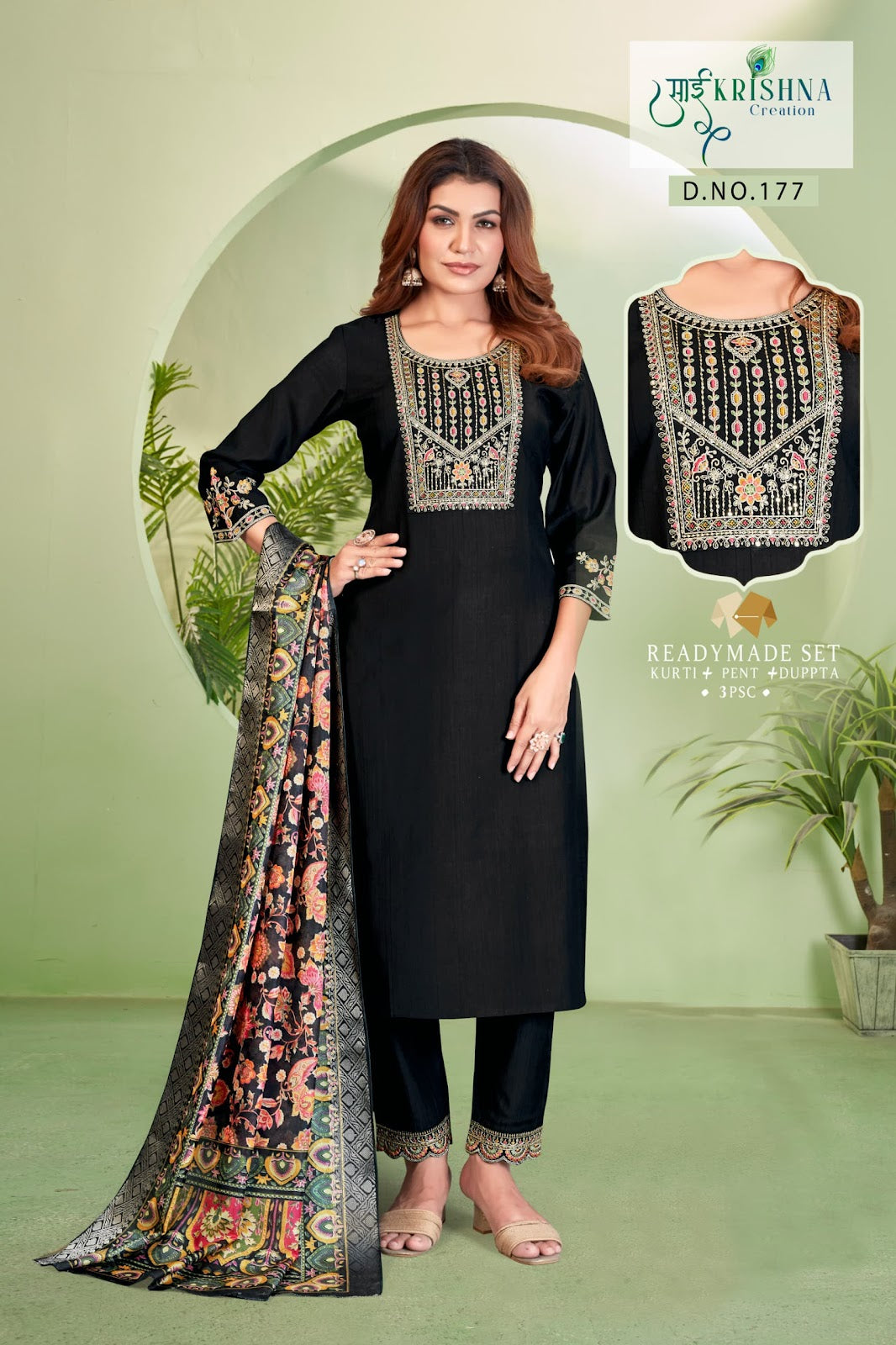 Design 173-177 Sai Krishna Dzi Vatican Readymade Pant Style Suits Exporter Gujarat