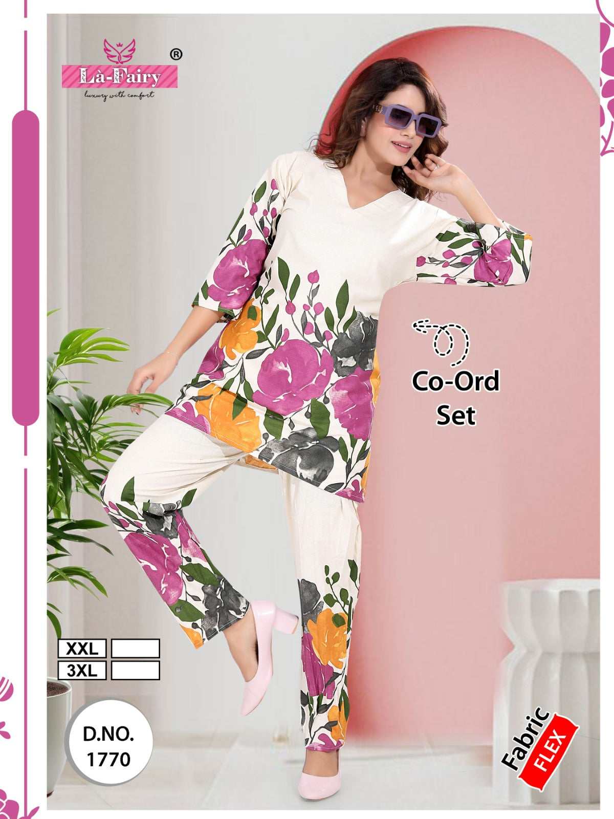 Design 1770 La Fairy Cotton Co Ord Set Wholesaler Gujarat