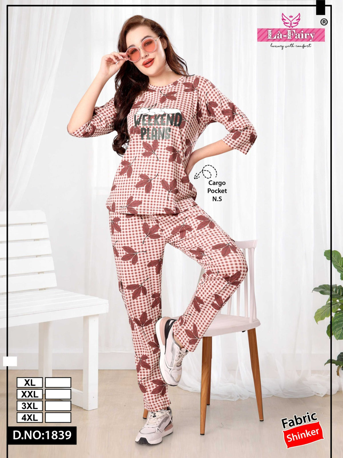 Design 1839 Cargo La Fairy Sinker Pyjama Night Suits Supplier Ahmedabad