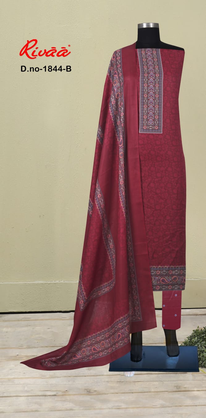 Design 1844 Rivaa Pashmina Suits Exporter Ahmedabad