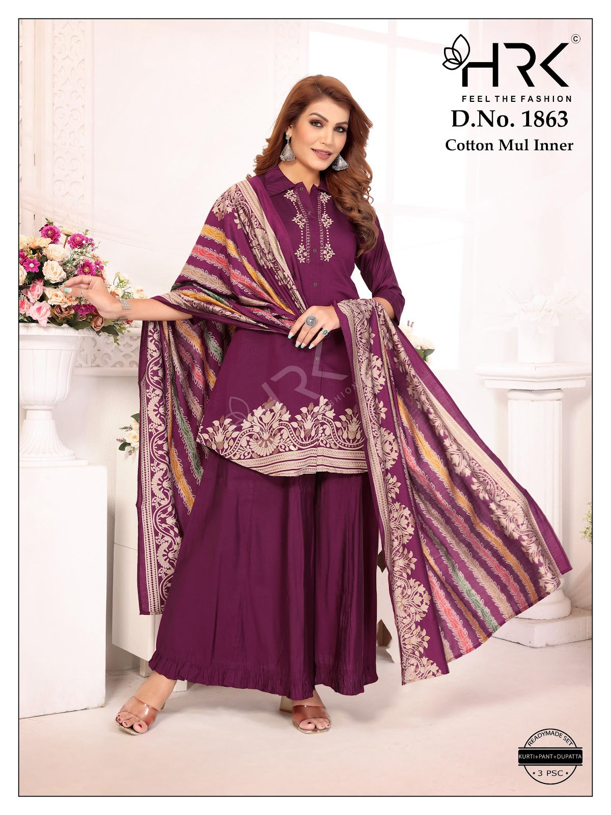 Design 1863 Hrk Modal Readymade Plazzo Style Suits Manufacturer Ahmedabad
