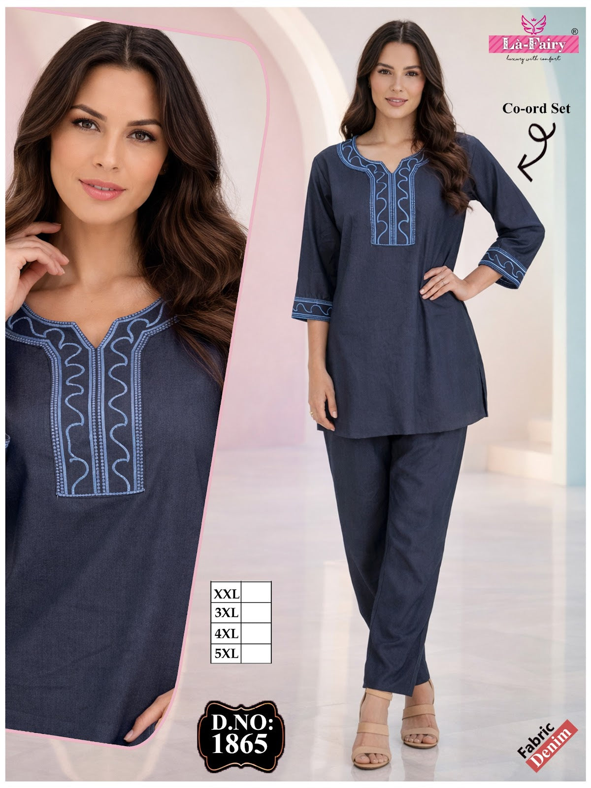 Design 1865 La Fairy Denim Co Ord Set Manufacturer
