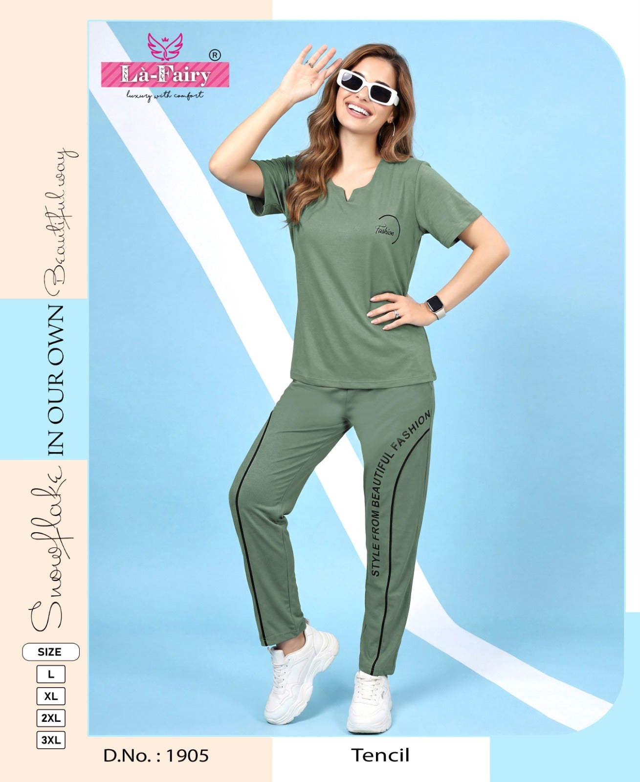Design 1905 La Fairy Tencil Pyjama Night Suits Supplier India
