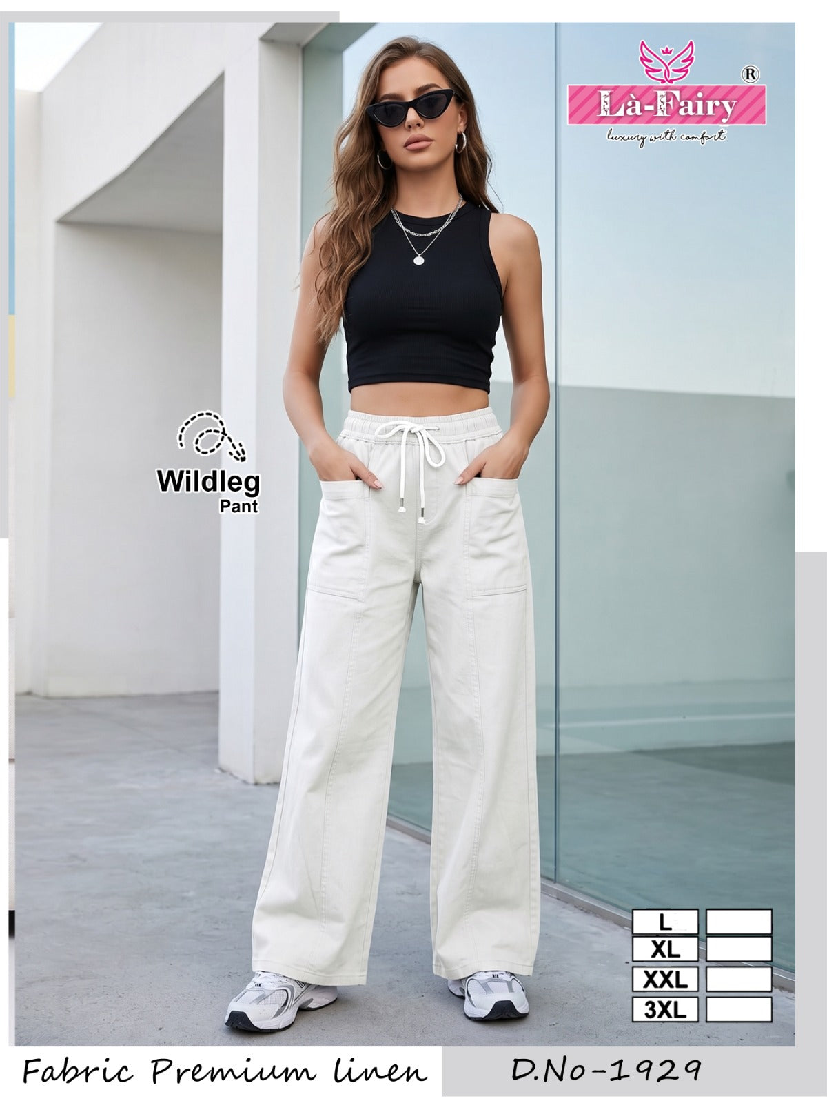 Design 1929 Wide Leg La Fairy Linen Women Pants Manufacturer