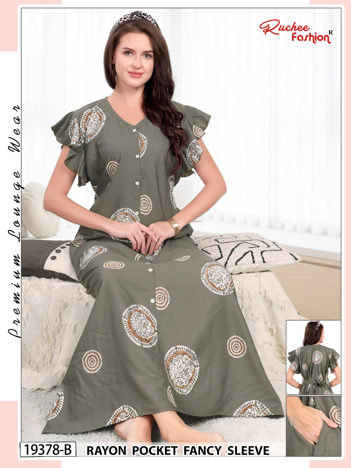 Design 19378-19380 Ruchee Fashion Rayon Night Gowns Manufacturer Gujarat