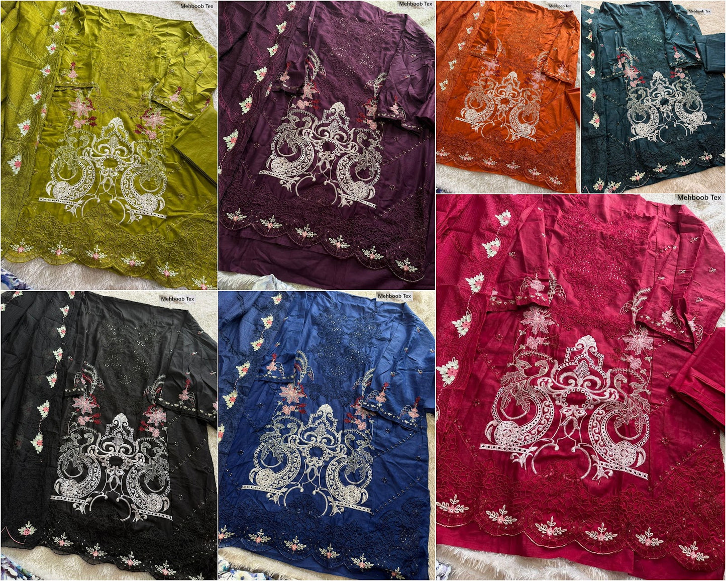 Design 1956 Adefghi Mehboob Tex Cambric Cotton Pakistani Salwar Suits Manufacturer