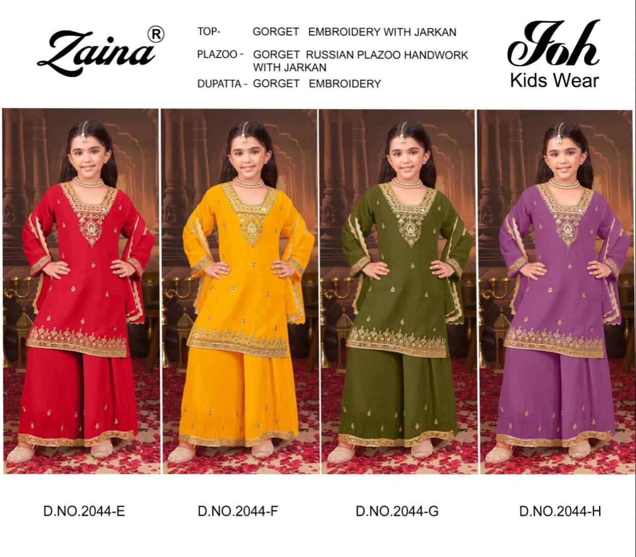 Design 2044 Zaina Georgette Girls Pakistani Readymade Suit Supplier