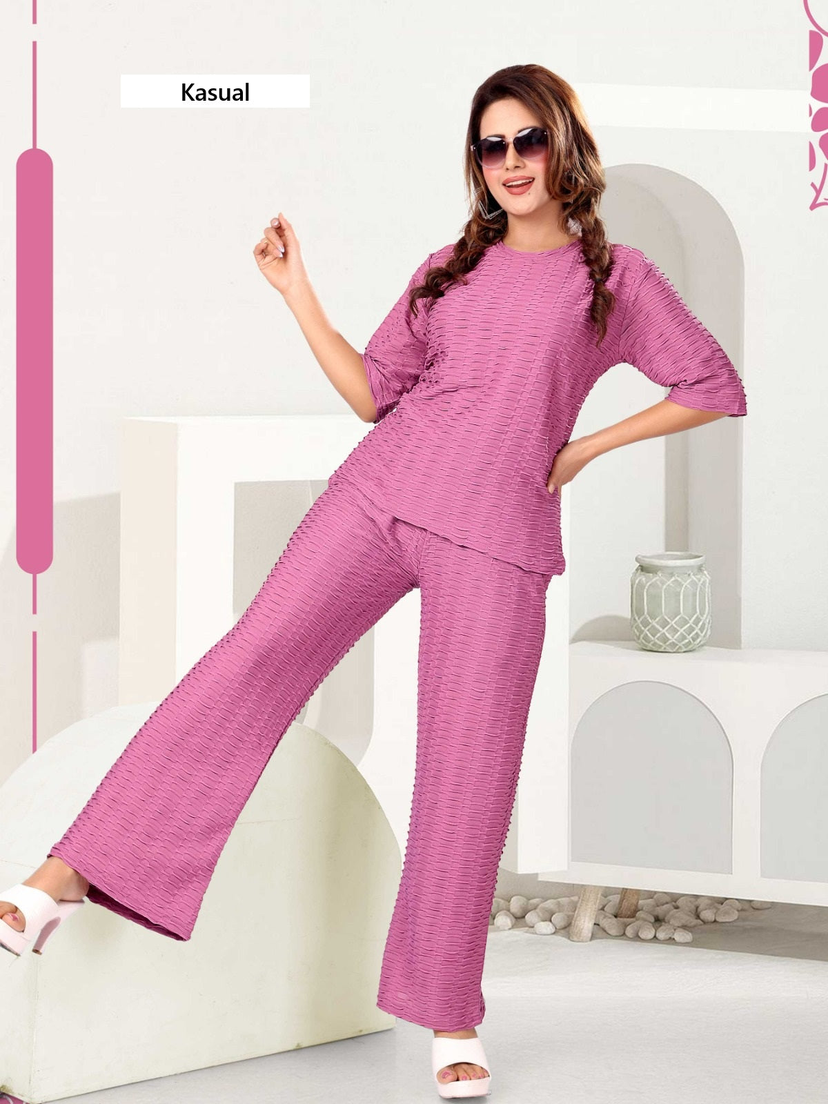 Design 220126 Kasual Crush Co Ord Set Supplier Ahmedabad