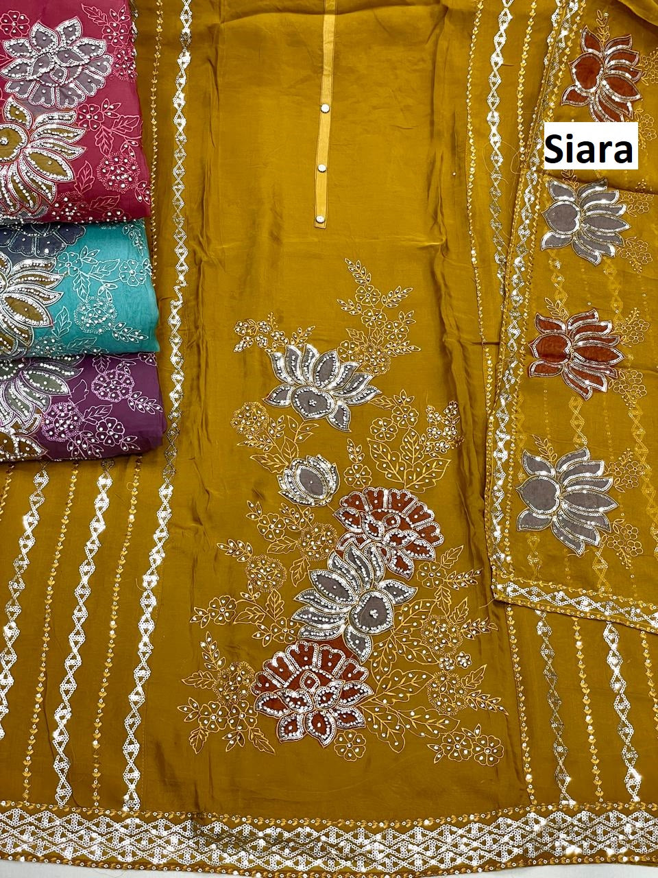 Design 2308 Siara Viscose Organza Salwar Suits Wholesaler