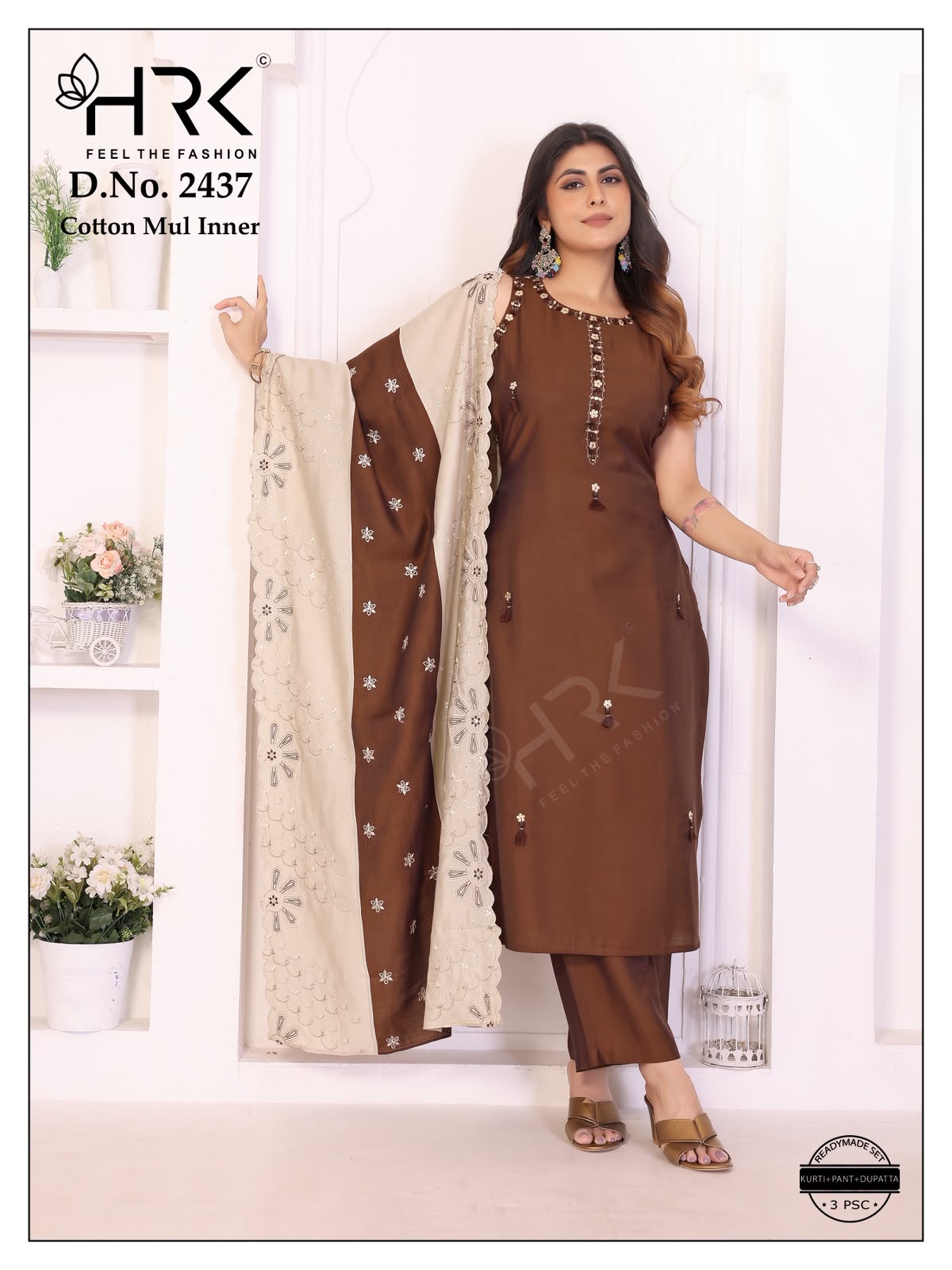 Design 2437 Hrk Pv Twill Readymade Pant Style Suits Manufacturer India