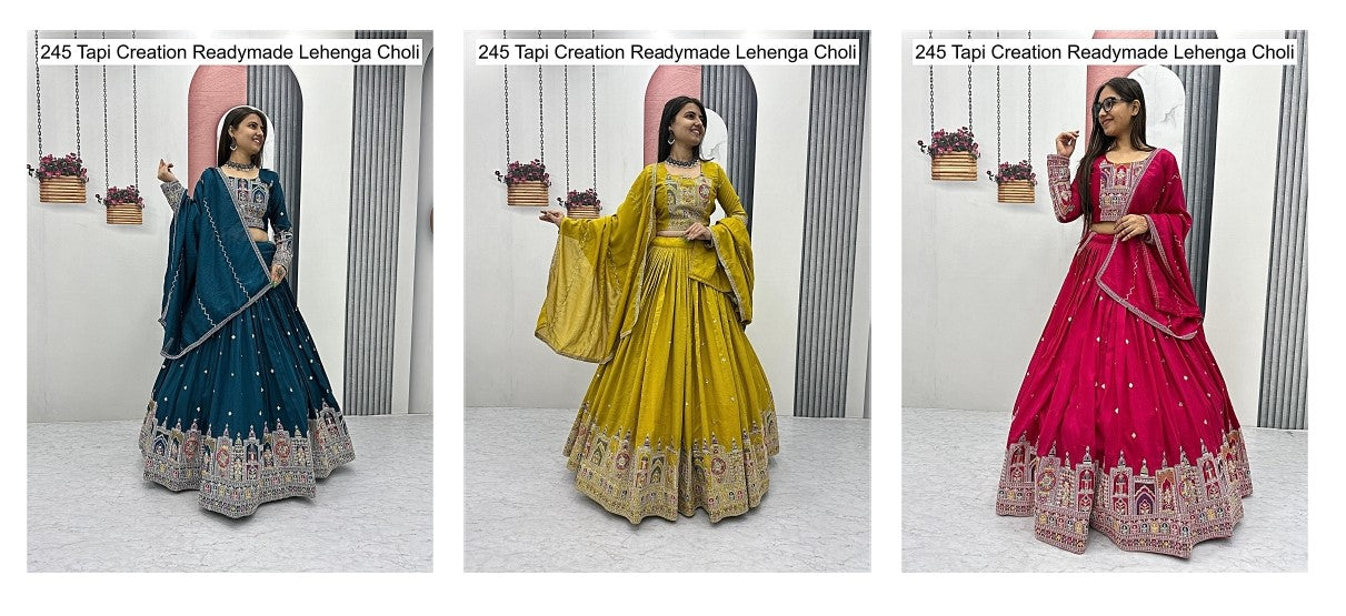 Design 245 Tapi Creation Vichitra Readymade Lehenga Choli Wholesale Rate