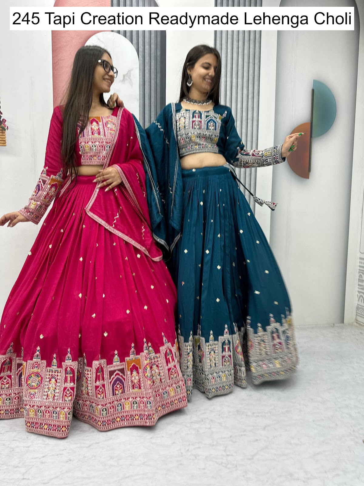 Design 245 Tapi Creation Vichitra Readymade Lehenga Choli Wholesale Rate