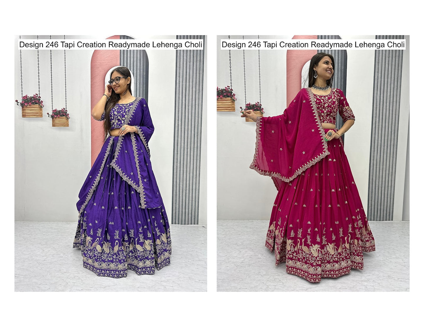 Design 246 Tapi Creation Chinon Readymade Lehenga Choli Manufacturer Ahmedabad