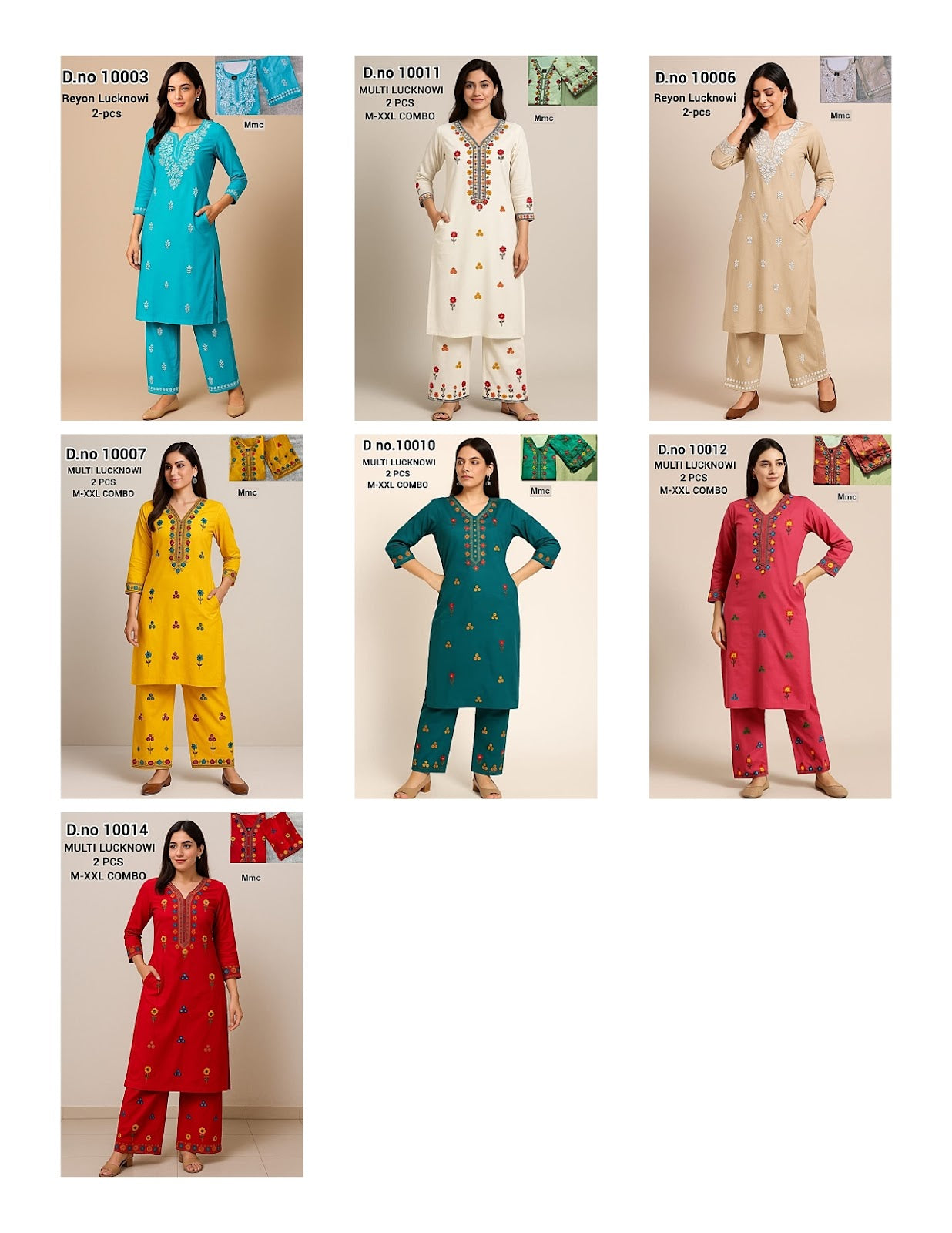 Design 280625 Mmc Reyon Kurti Plazzo Set Manufacturer