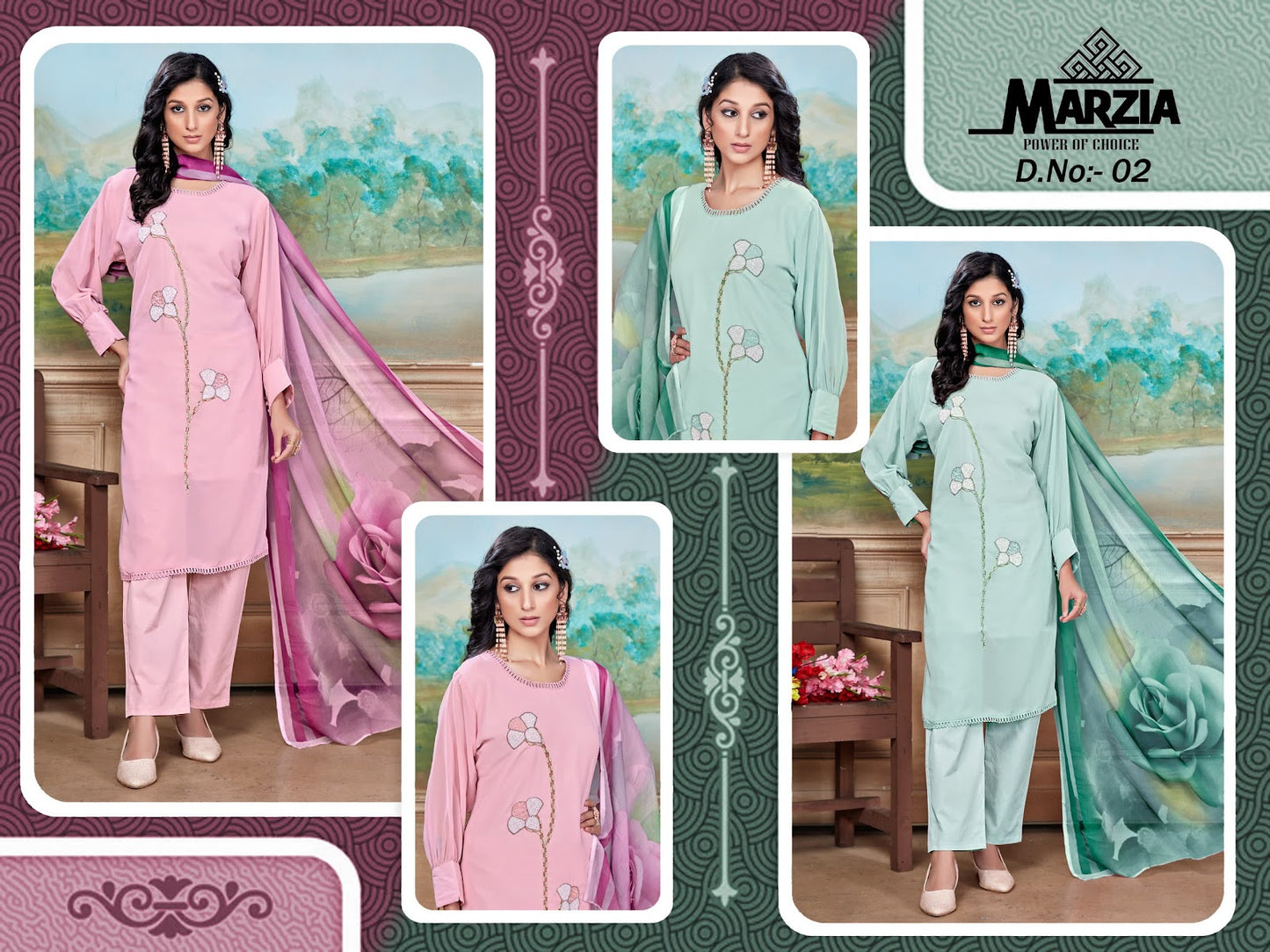 Design 2 Marzia Fox Georgette Pakistani Readymade Suits Exporter Gujarat