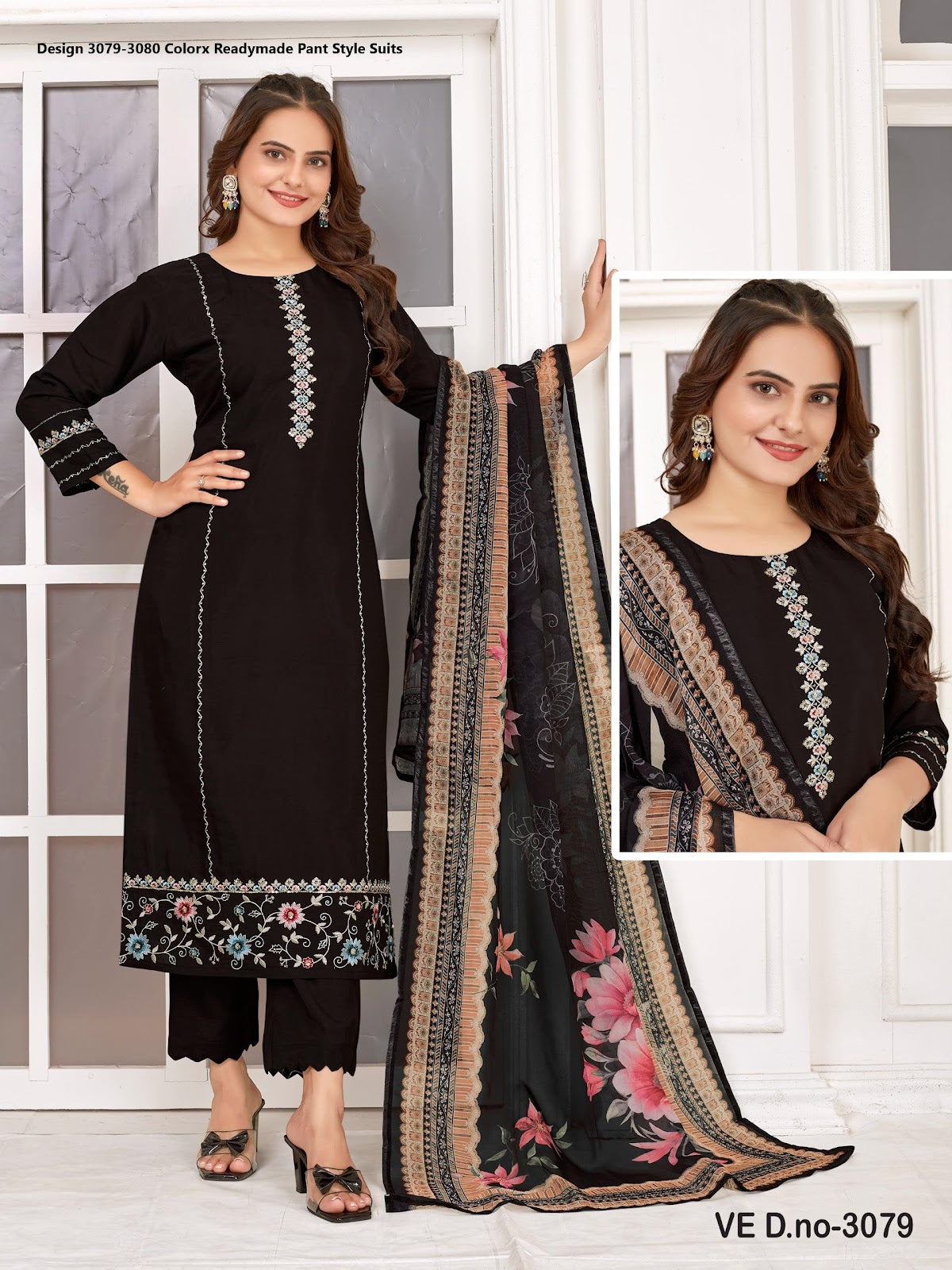 Design 3079-3080 Colorx Roman Readymade Pant Style Suits Wholesaler