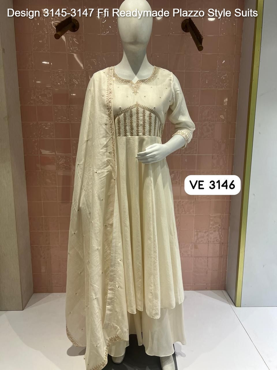 Design 3145-3147 Ffi Vichitra Readymade Plazzo Style Suits Wholesaler Ahmedabad