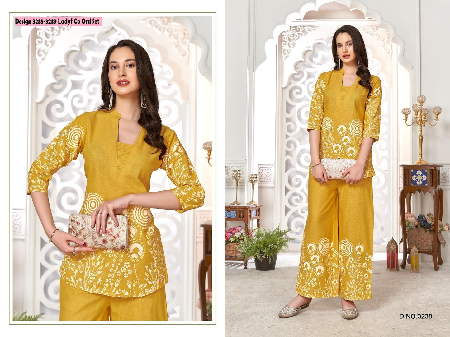 Design 3238-3239 Ladyf Cotton Co Ord Set Wholesale Price