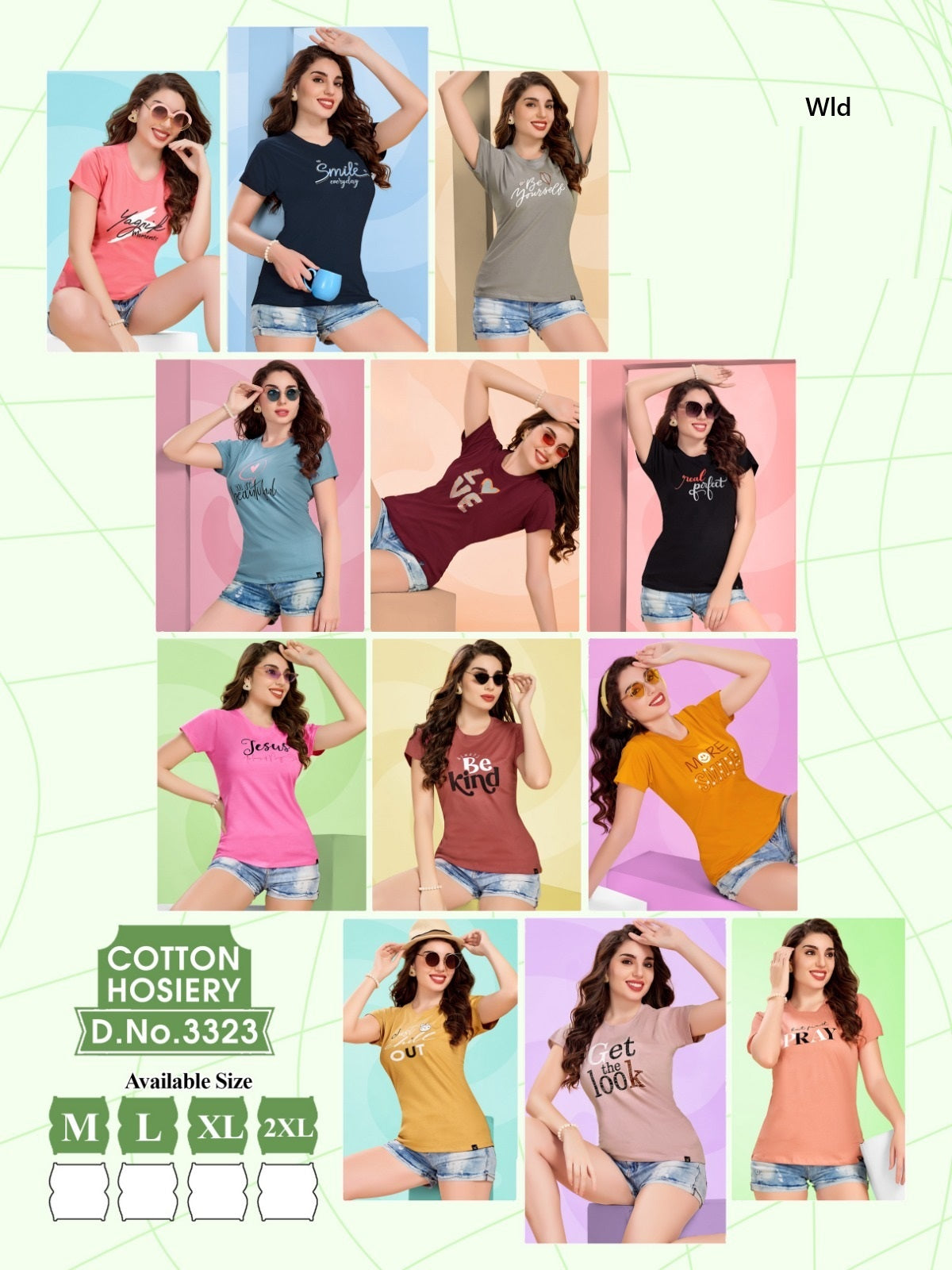 Design 3323 Wld Hosiery Women Tshirt Wholesale Rate
