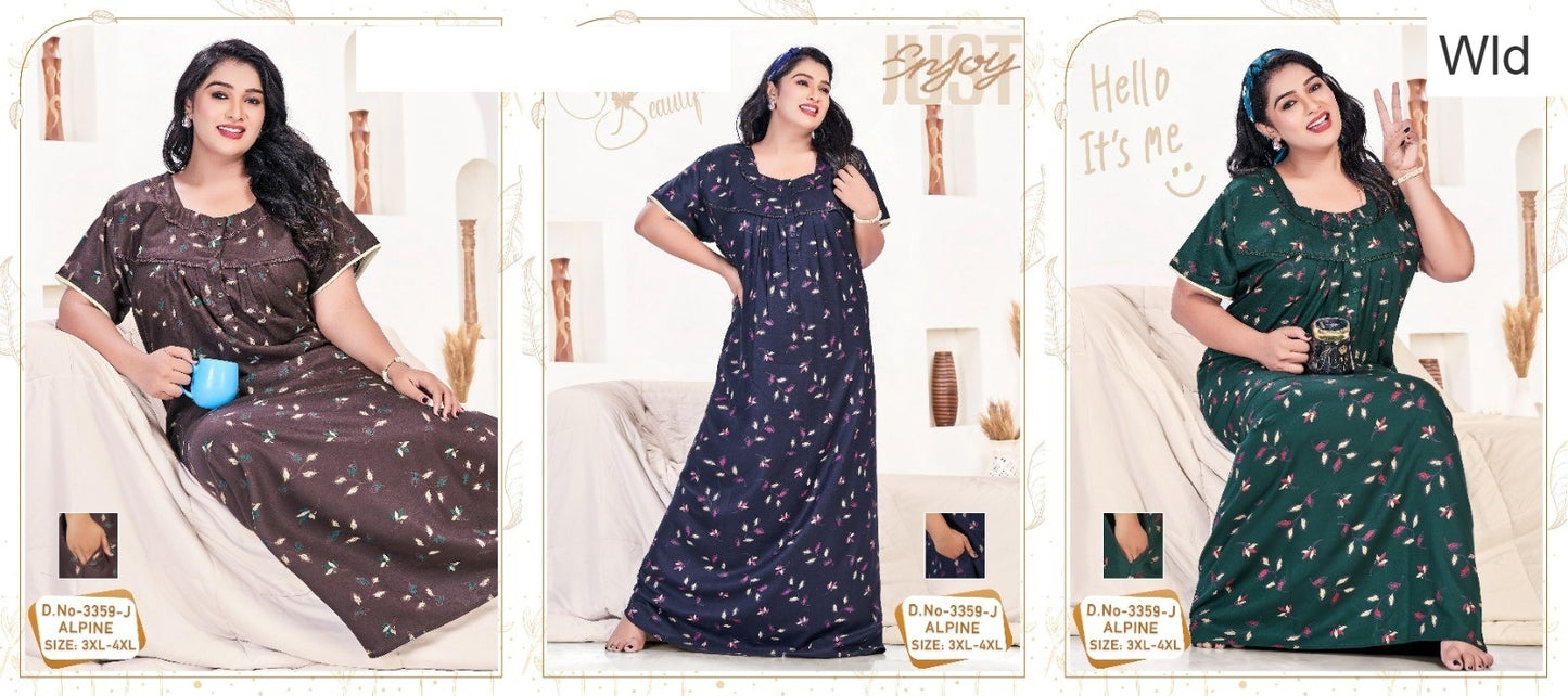 Design 3359 Wld Alpine Night Gowns Wholesaler Ahmedabad