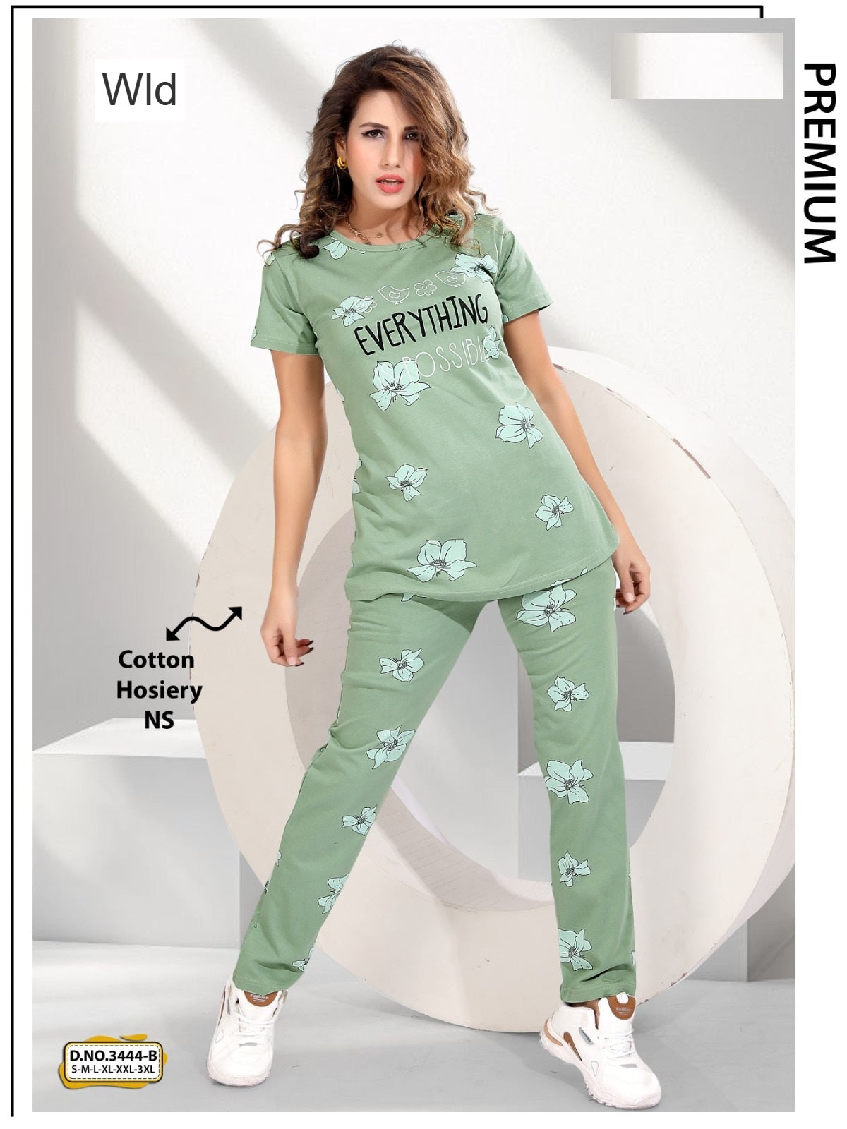 Design 3444 B Wld Cotton Pyjama Night Suits Exporter