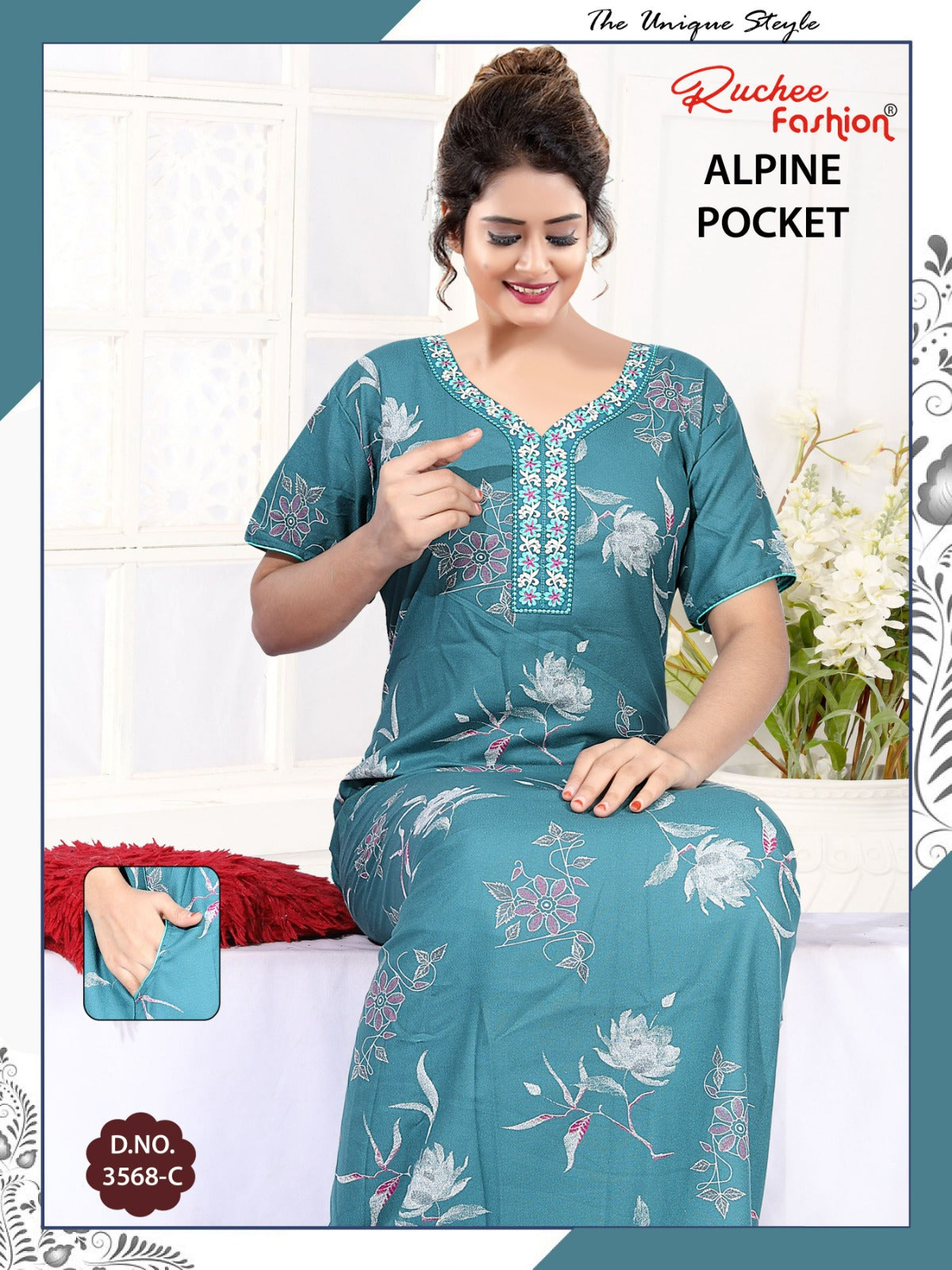 Design 3567-3568 Ruchee Fashion Alpine Night Gowns Manufacturer India