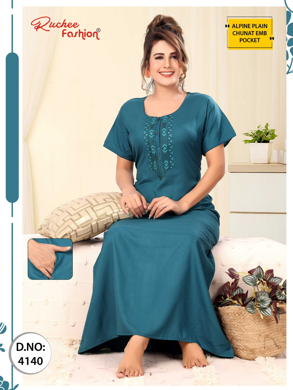 Design 4131 To 4140 Ruchee Fashion Alpine Night Gowns Supplier India