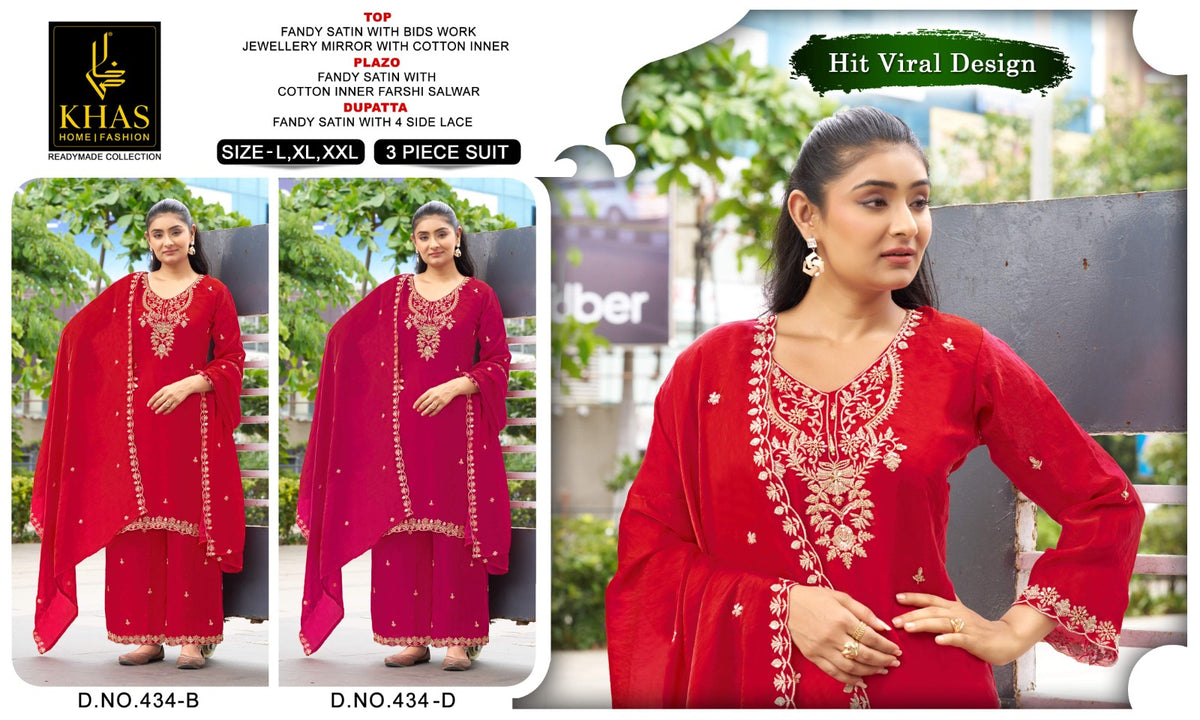 Design 430-432-434 Khas Fandy Pakistani Readymade Suits Wholesaler India