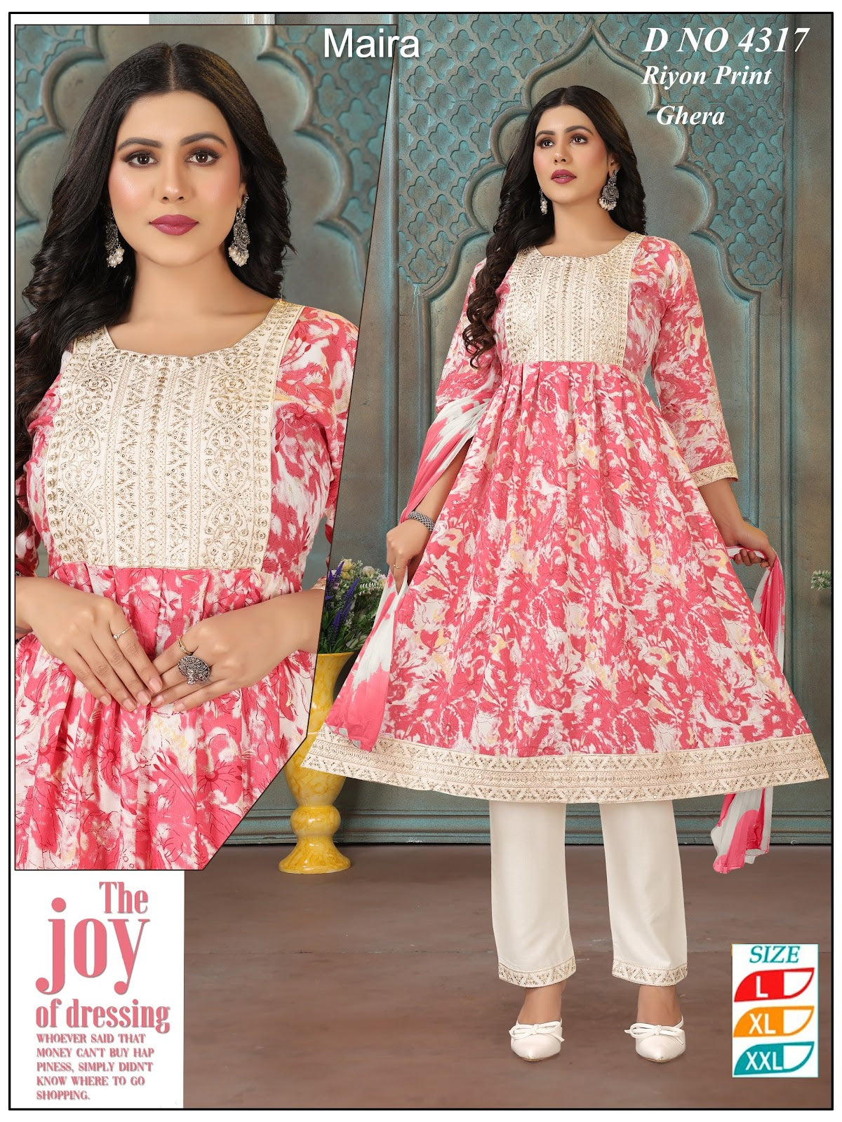 Design 4310-4317 Maira Rayon Readymade Anarkali Suits Manufacturer Gujarat