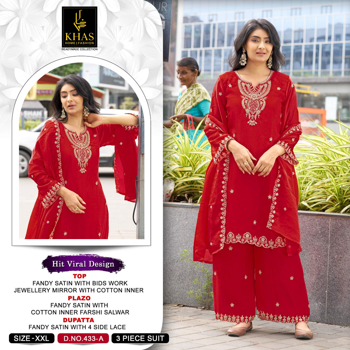 Design 433 Ab Khas Fandy Satin Pakistani Readymade Suits Exporter Gujarat