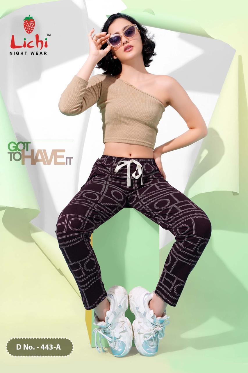 Design 443 Lichi Hosiery Cotton Women Night Lower Wholesale Price