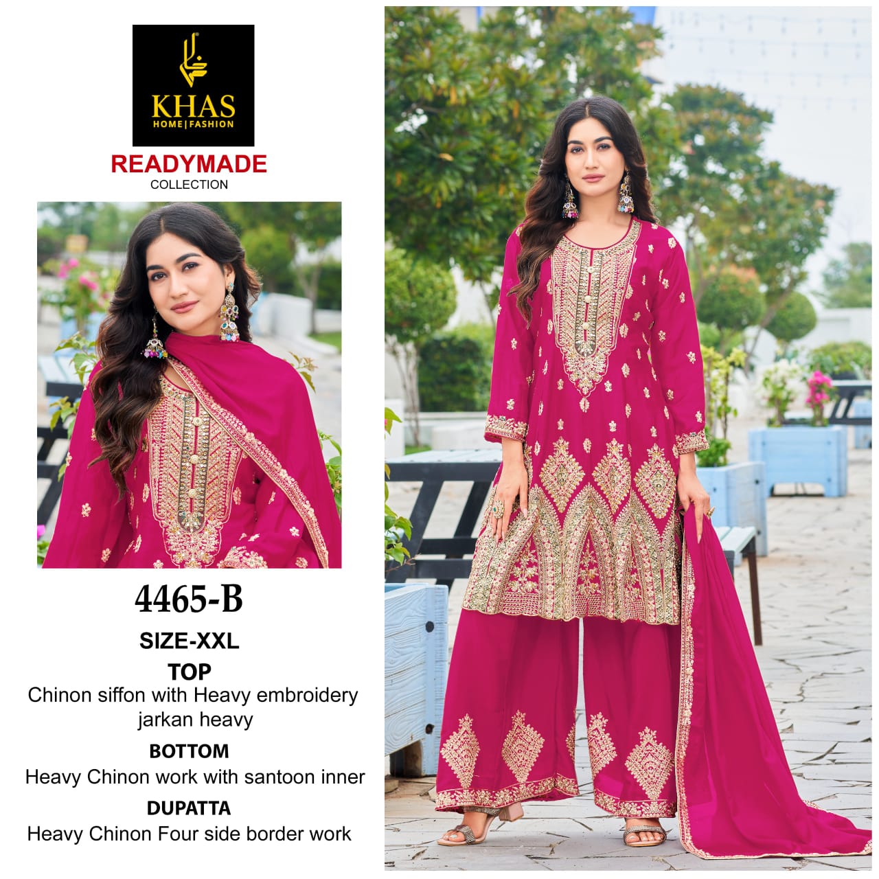 Design 4465 Khas Chinon Pakistani Readymade Suits Manufacturer