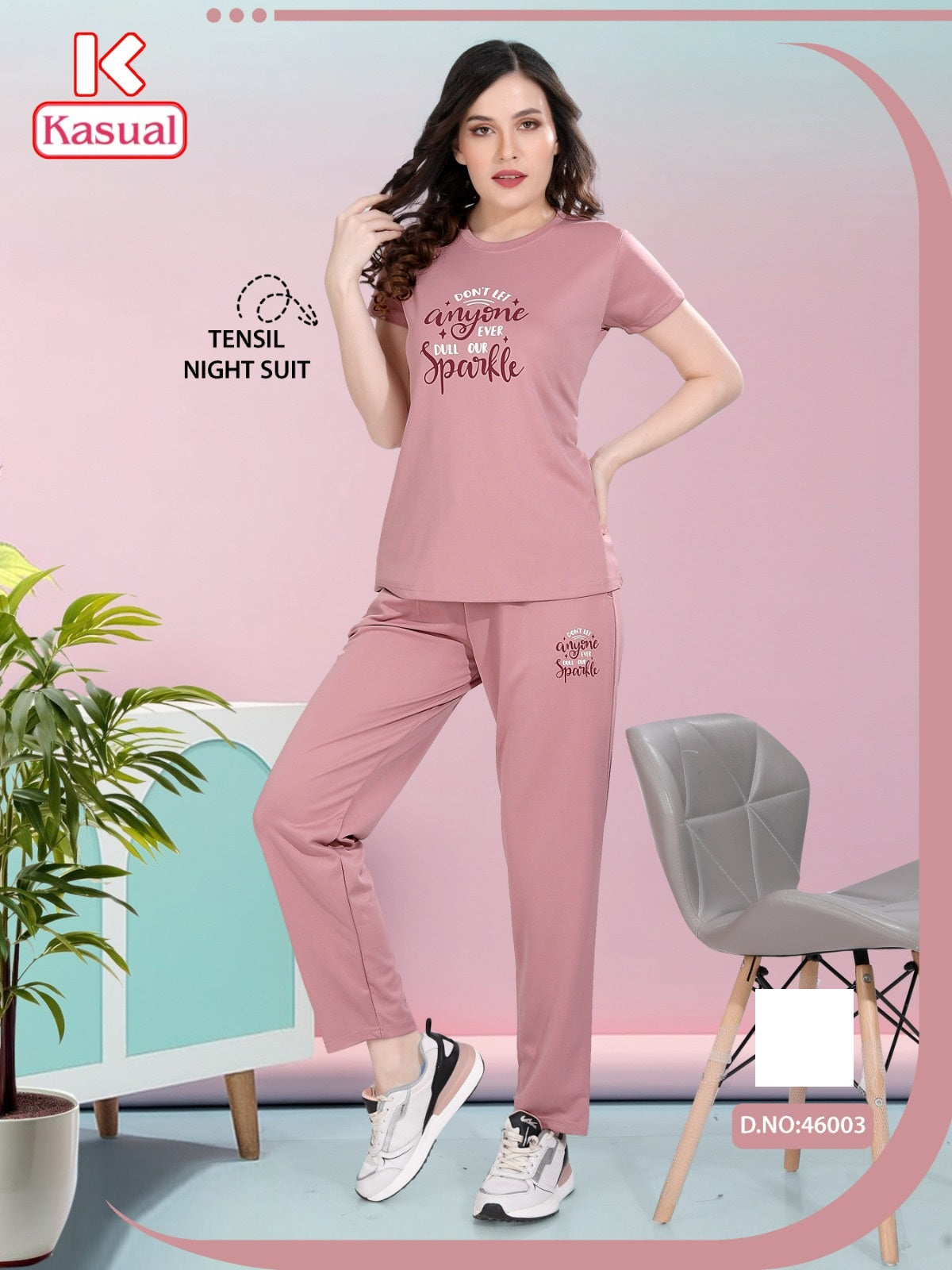 Design 46001-46006 Kasual Tencil Pyjama Night Suits Manufacturer Gujarat