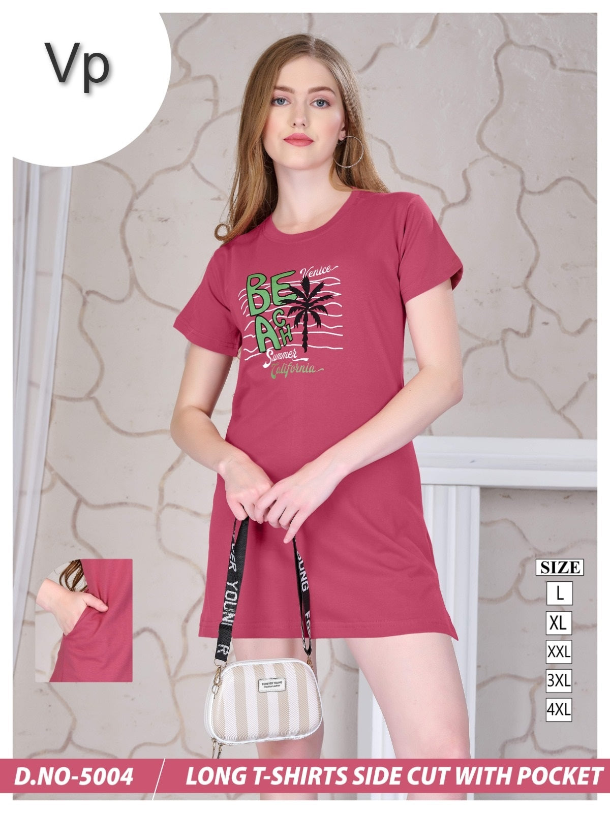 Design 5004 Vp Biowash Women Long Tshirt Wholesale