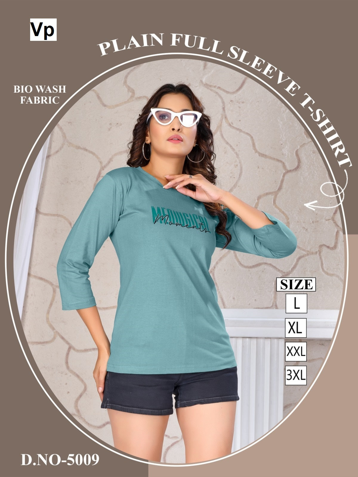 Design 5009 Vp Biowash Women Tshirt Exporter