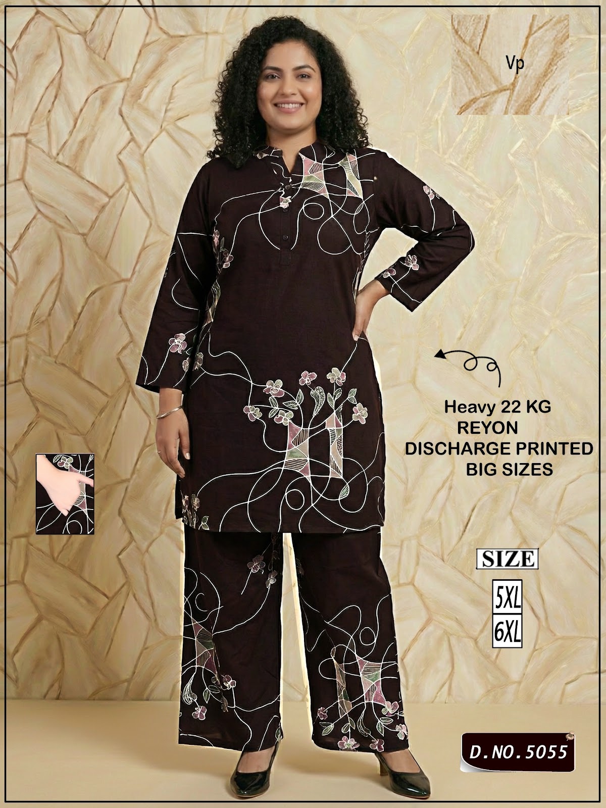 Design 5055 Vp Rayon 22Kg Co Ord Set Supplier