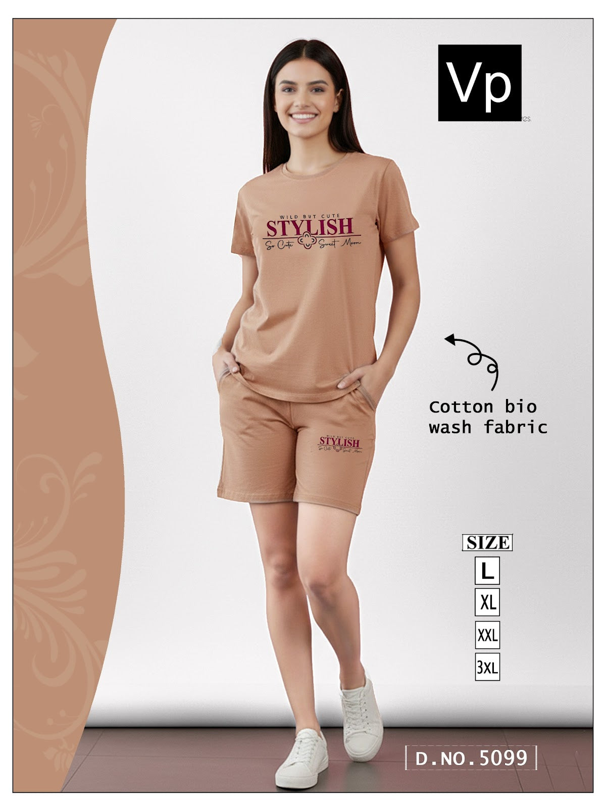 Design 5099 Vp Cotton Biowashed Shorts Night Suits Wholesaler Ahmedabad