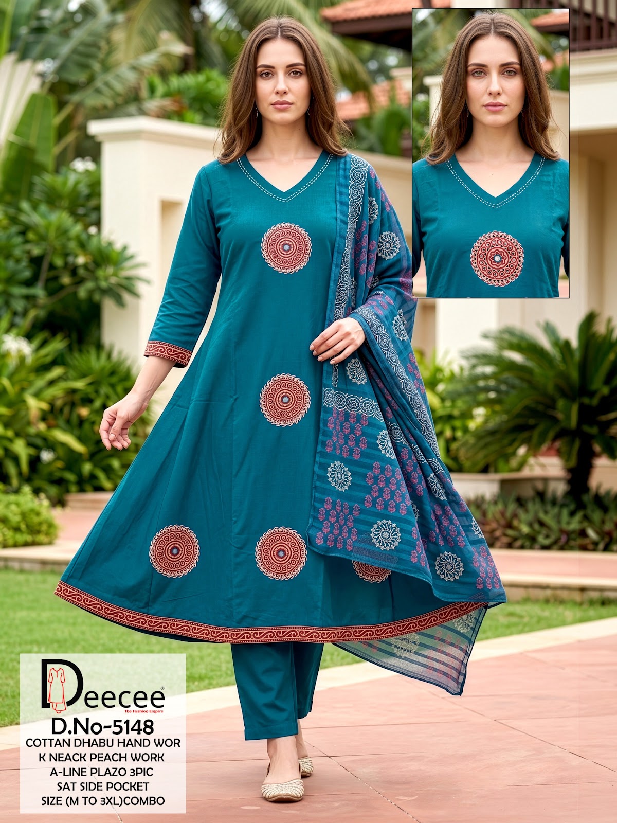 Design 5148 Deecee Dhabu Cotton Readymade Anarkali Suits Exporter