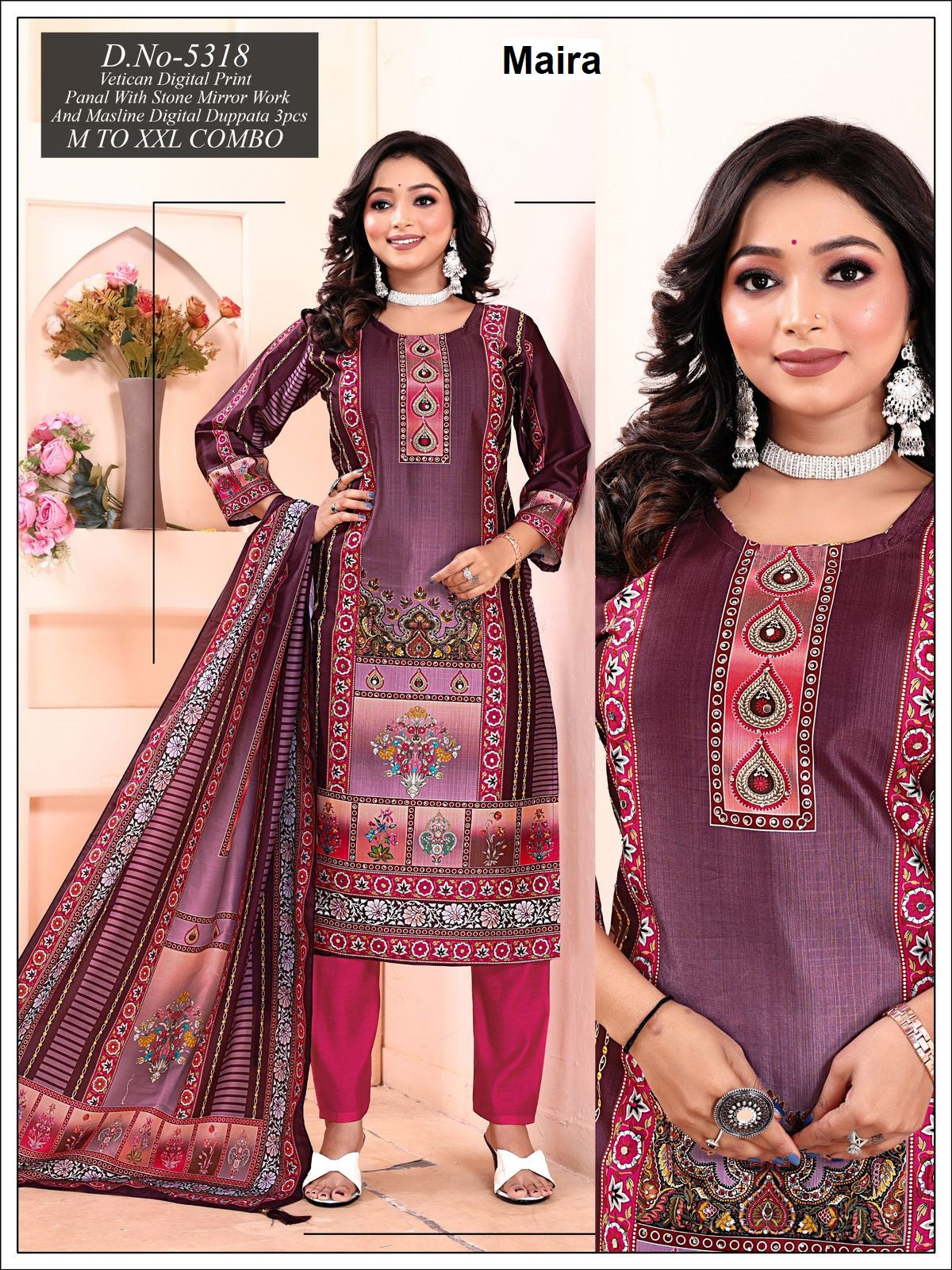 Design 5313-5320 Maira Vetican Readymade Pant Style Suits Manufacturer