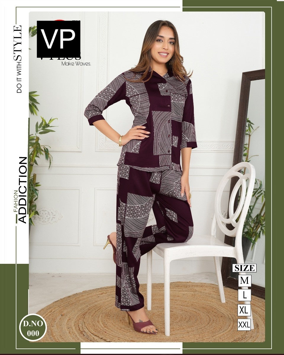 Design 5556 Vp Reyon Co Ord Set Exporter