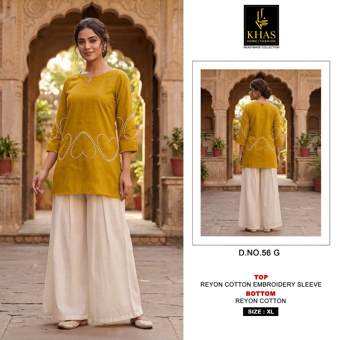 Design 56 Khas Rayon Cotton Kurti Bottom Set Supplier Ahmedabad