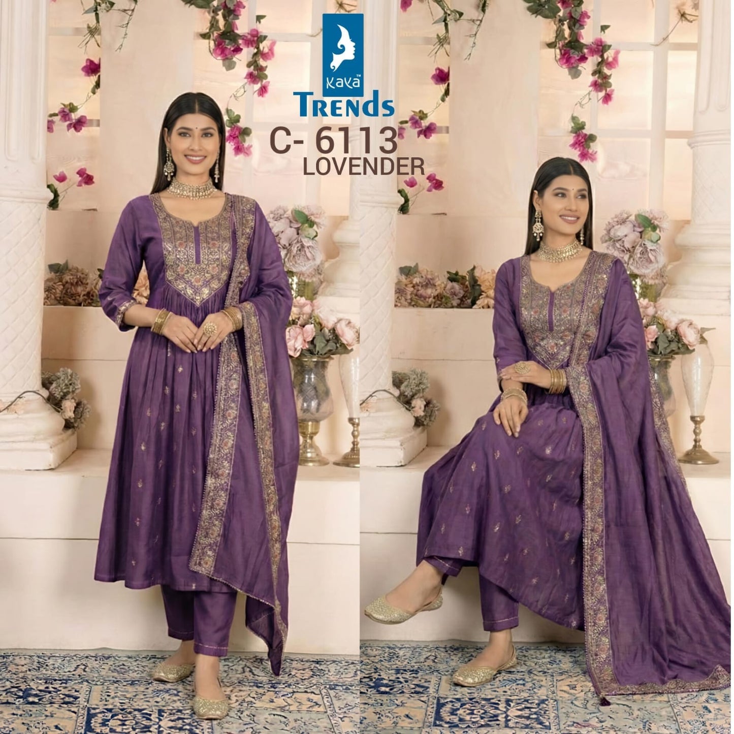 Design 6113 Kaya Trends Chanderi Readymade Anarkali Suits Manufacturer India