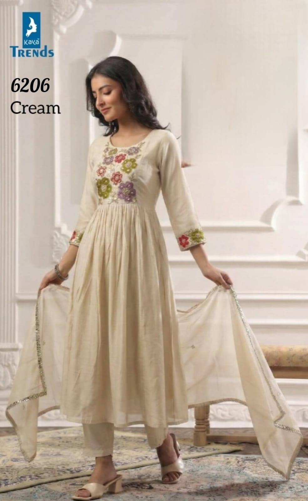 Design 6206 Kaya Trends Chanderi Readymade Anarkali Suits Manufacturer Gujarat