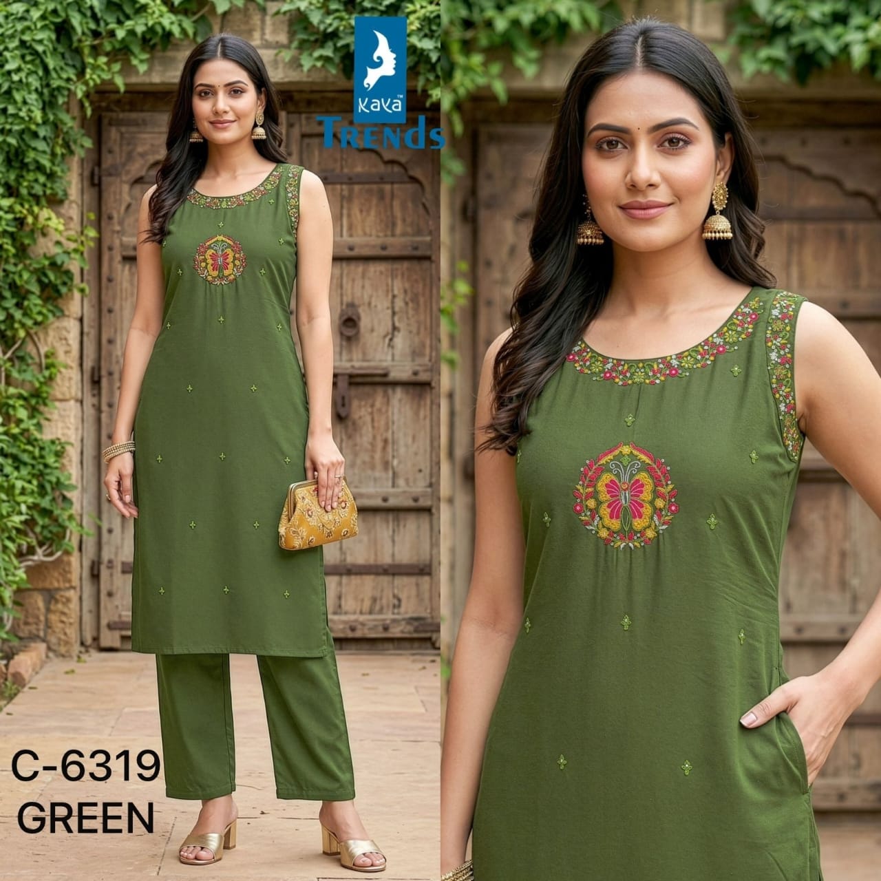 Design 6219 Kaya Trends Cotton Kurti Plazzo Set Manufacturer Ahmedabad