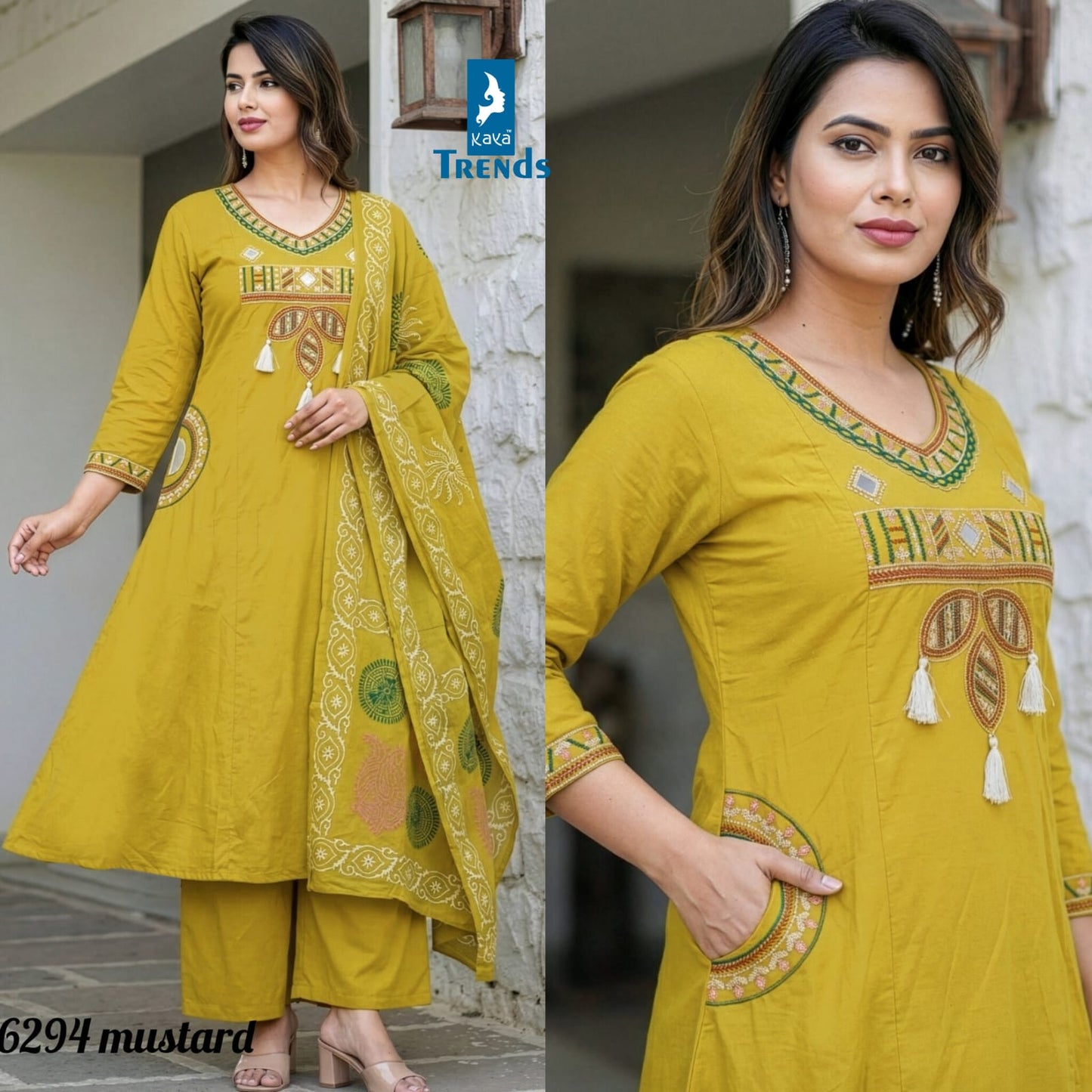 Design 6294 Kaya Trends Cotton Readymade Plazzo Style Suits Wholesaler Gujarat